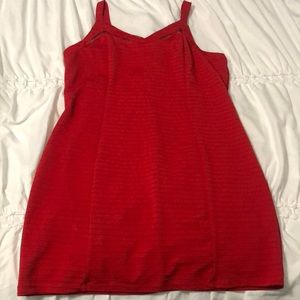 Bright red bodycon dress